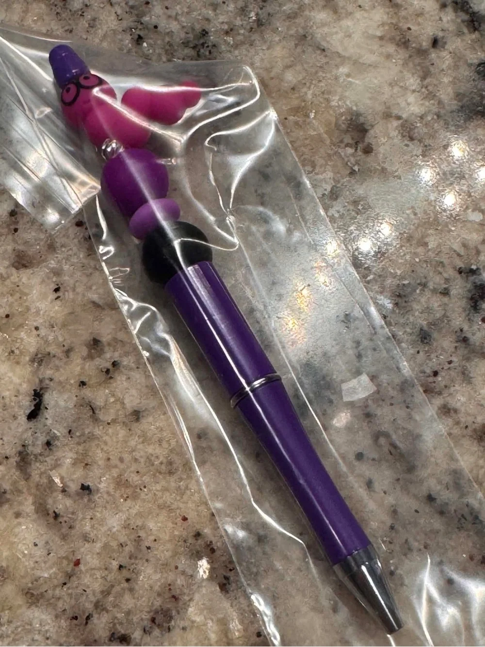 Book worm Purple & Pink Novelty Character Pen
